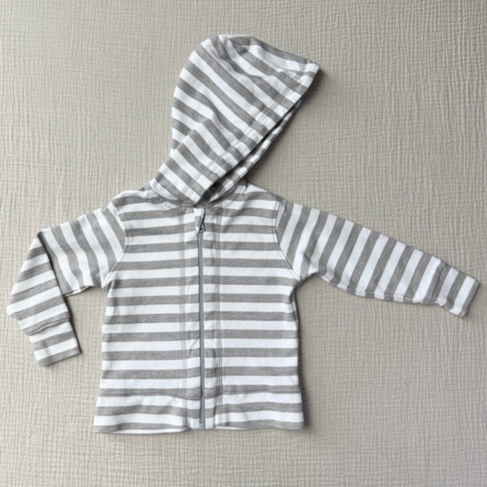 Pact Striped Gray and White Hoodie
